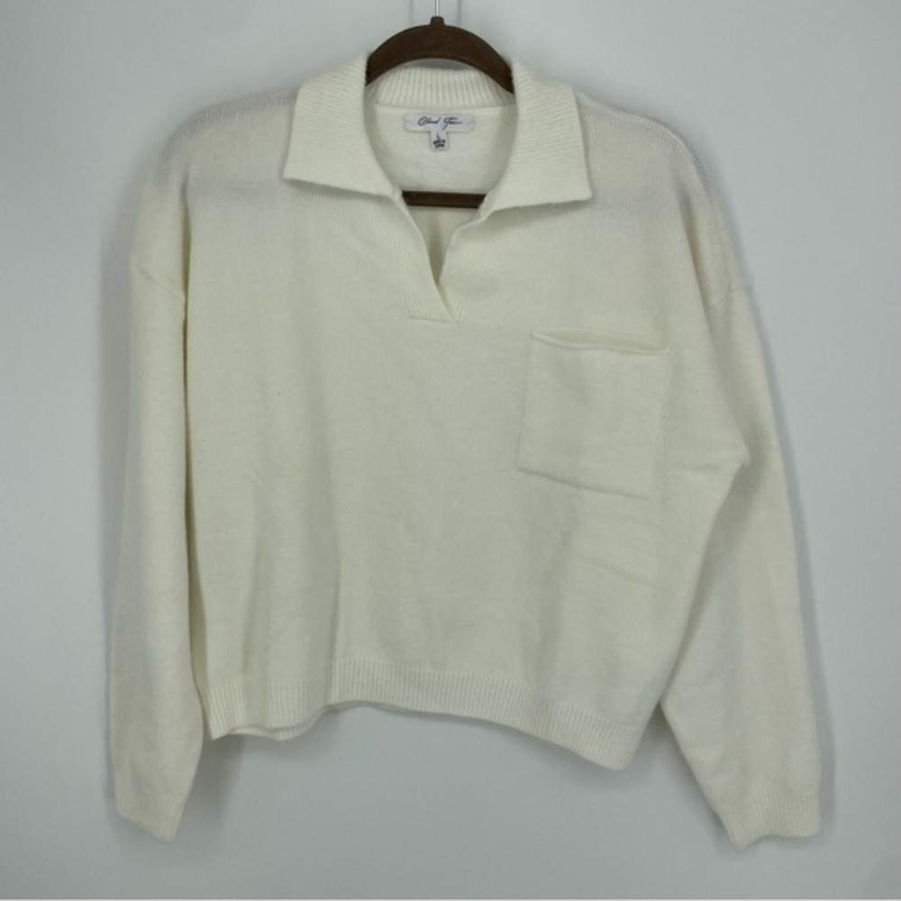 Cloud Ten white knit sweater top Sz L‎